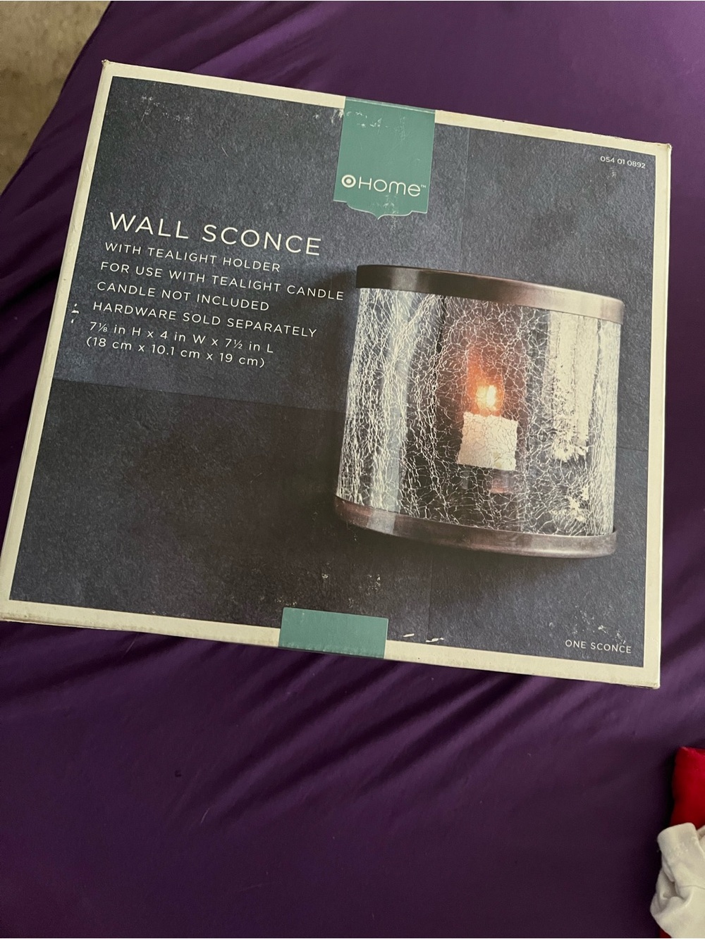 oHome Crackle Glass Wall Sconce - Silver & Clear